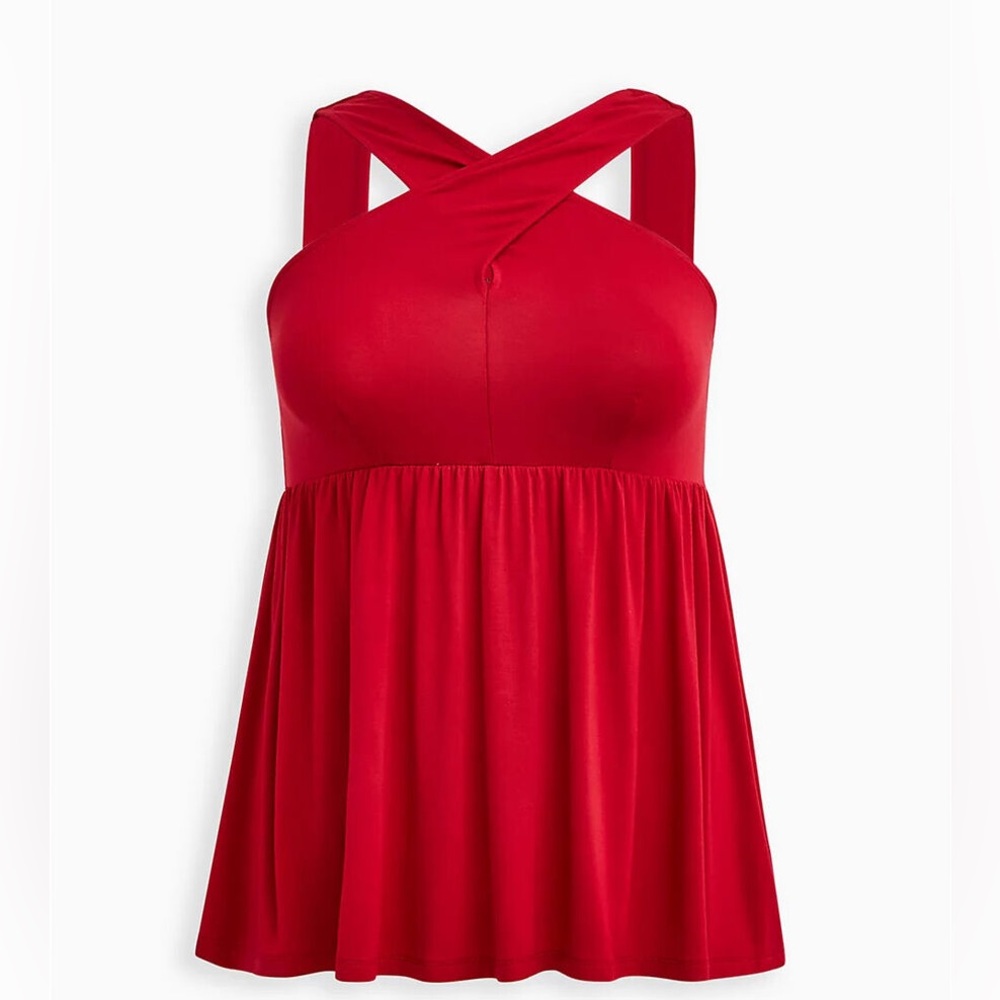 Torrid Plus Size Surplice Babydoll Tank Super Soft Red
size 1 (1x or 14 /16)
